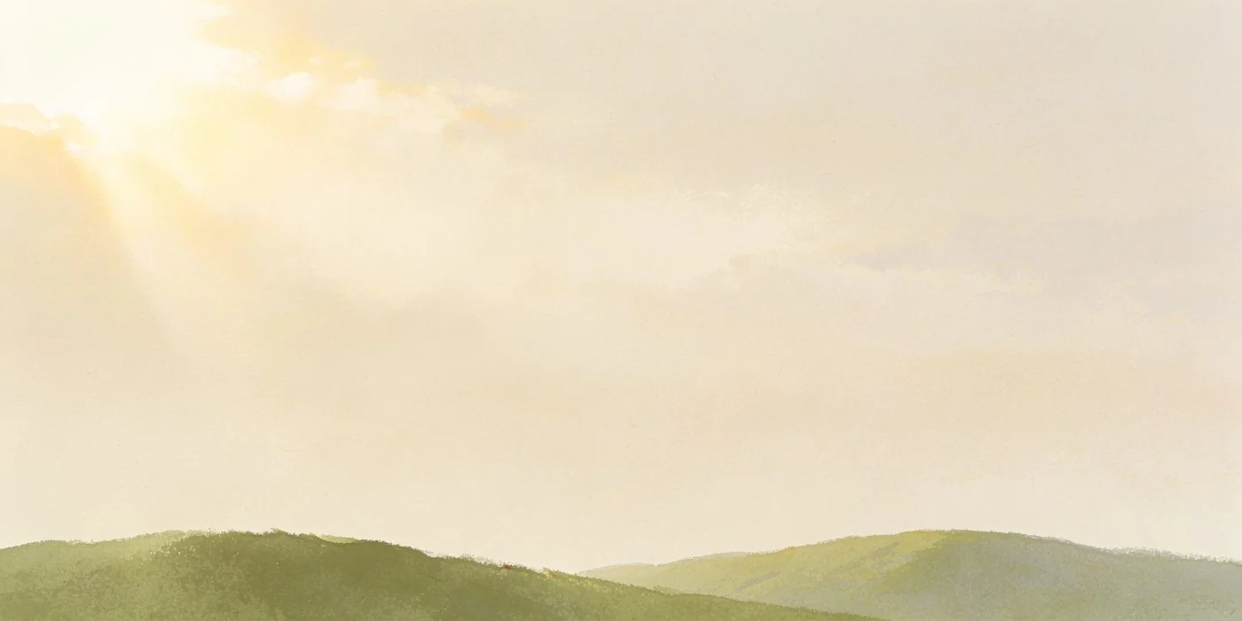 Warme, painterly Atmosphären-Studie: Papierwärme, Licht von oben links