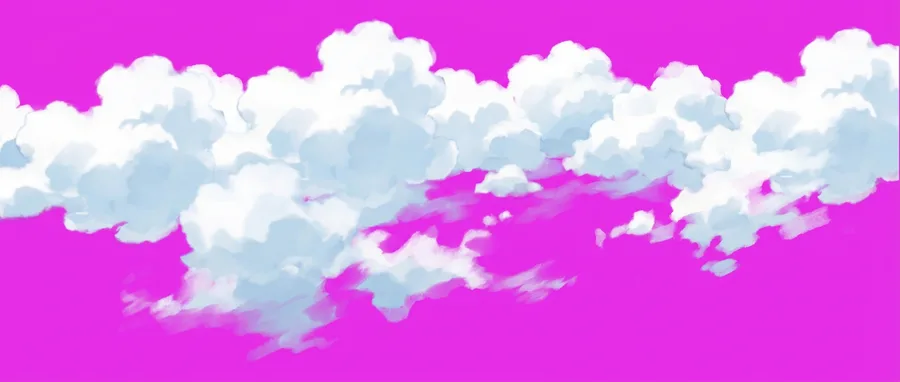 Wolkenfeld mit graubeigen Schlieren